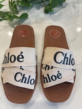 Chloe Woody sandal- Off White- US size 9 - Size 40